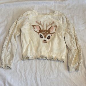 Cynthia Rowley Cream Deer Knit Sweater